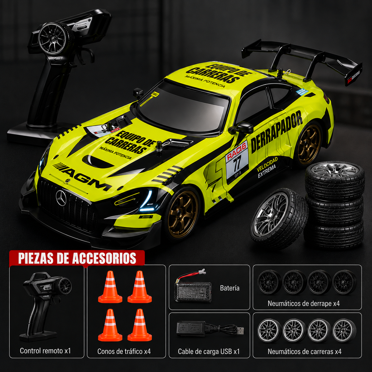 Coche de Drift con Control Remoto y Sonido