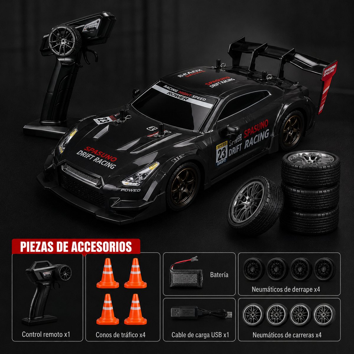 Coche de Drift con Control Remoto y Sonido